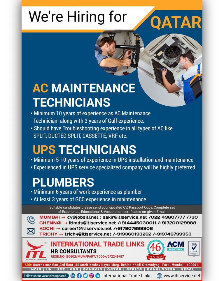 UPS Technician Training jobs in Qatar