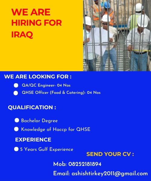 QA/QC Engineer job for Iraq