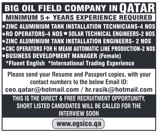 Jobs In Qatar
