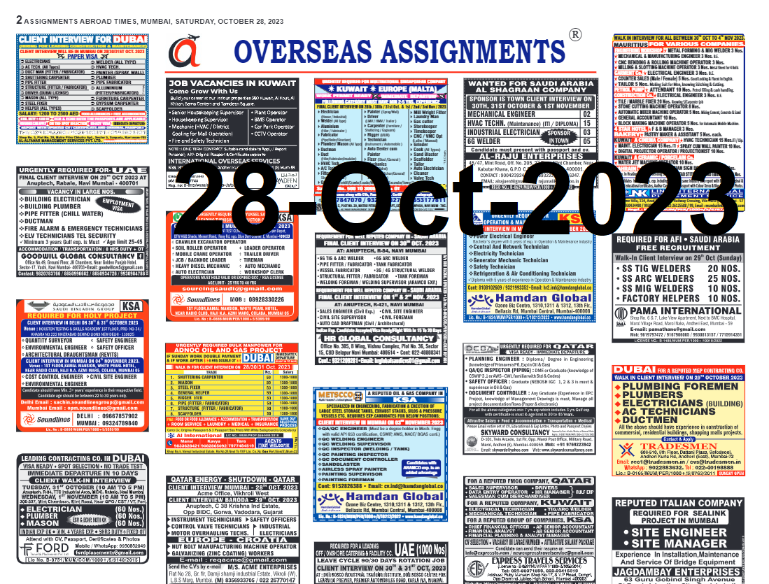 assignment abroad 2023 today