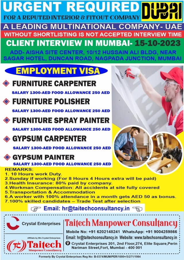 Dubai Jobs for Indian