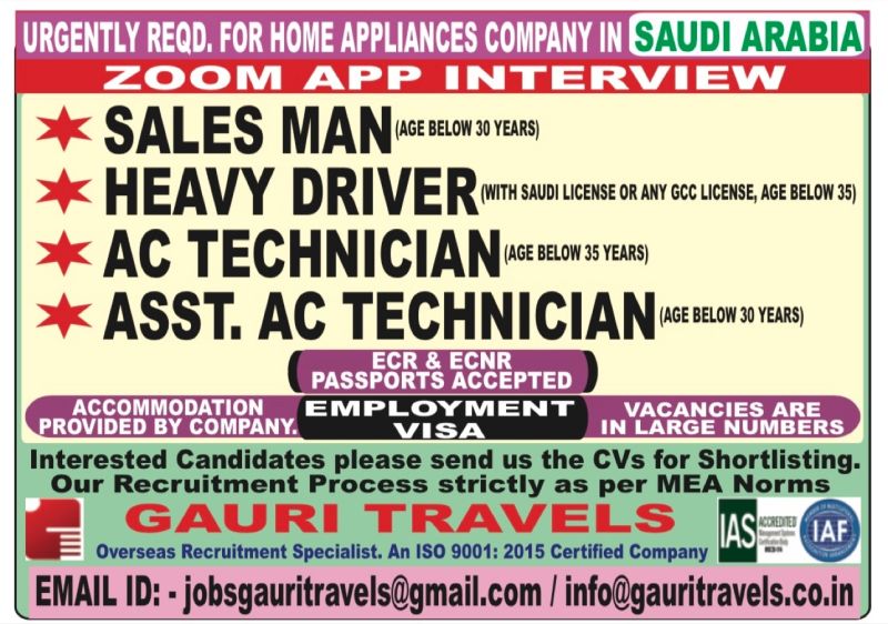 Saudi Arabia Jobs for Indian