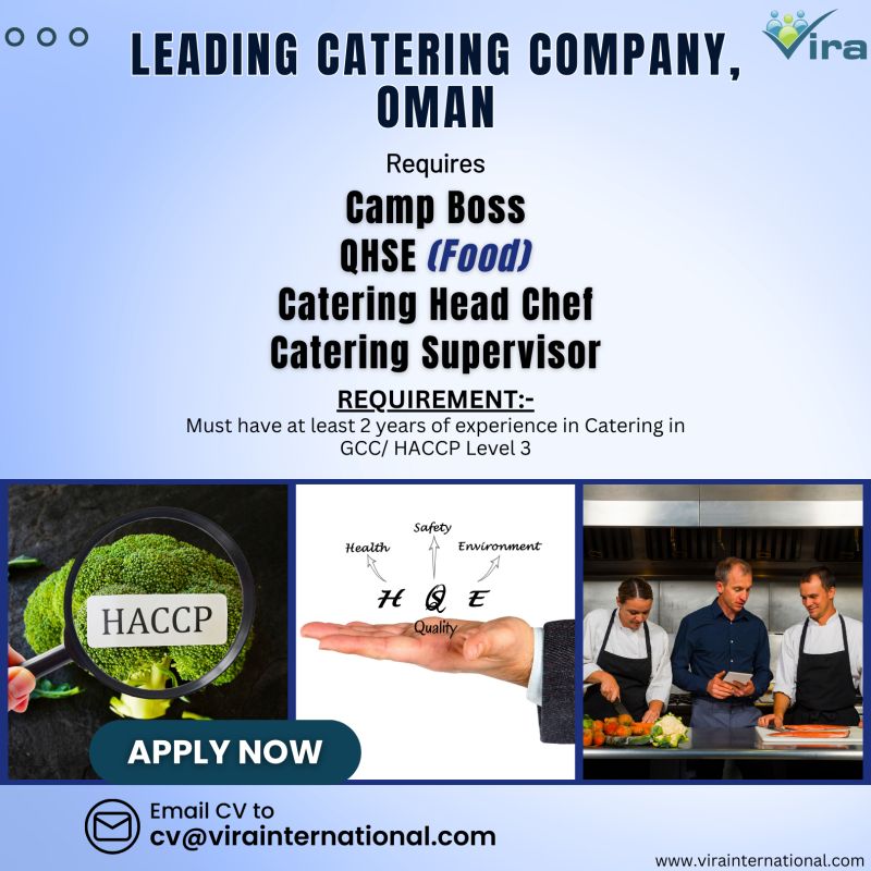 Requires Leading Camp Boss QHSE Catering Company Oman